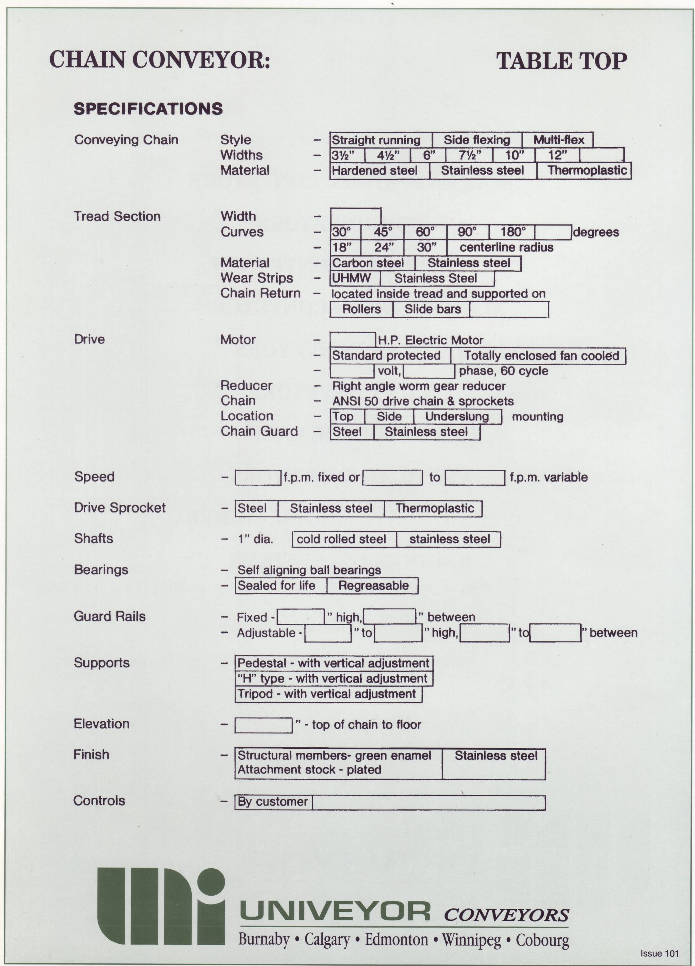 Chain Specifications