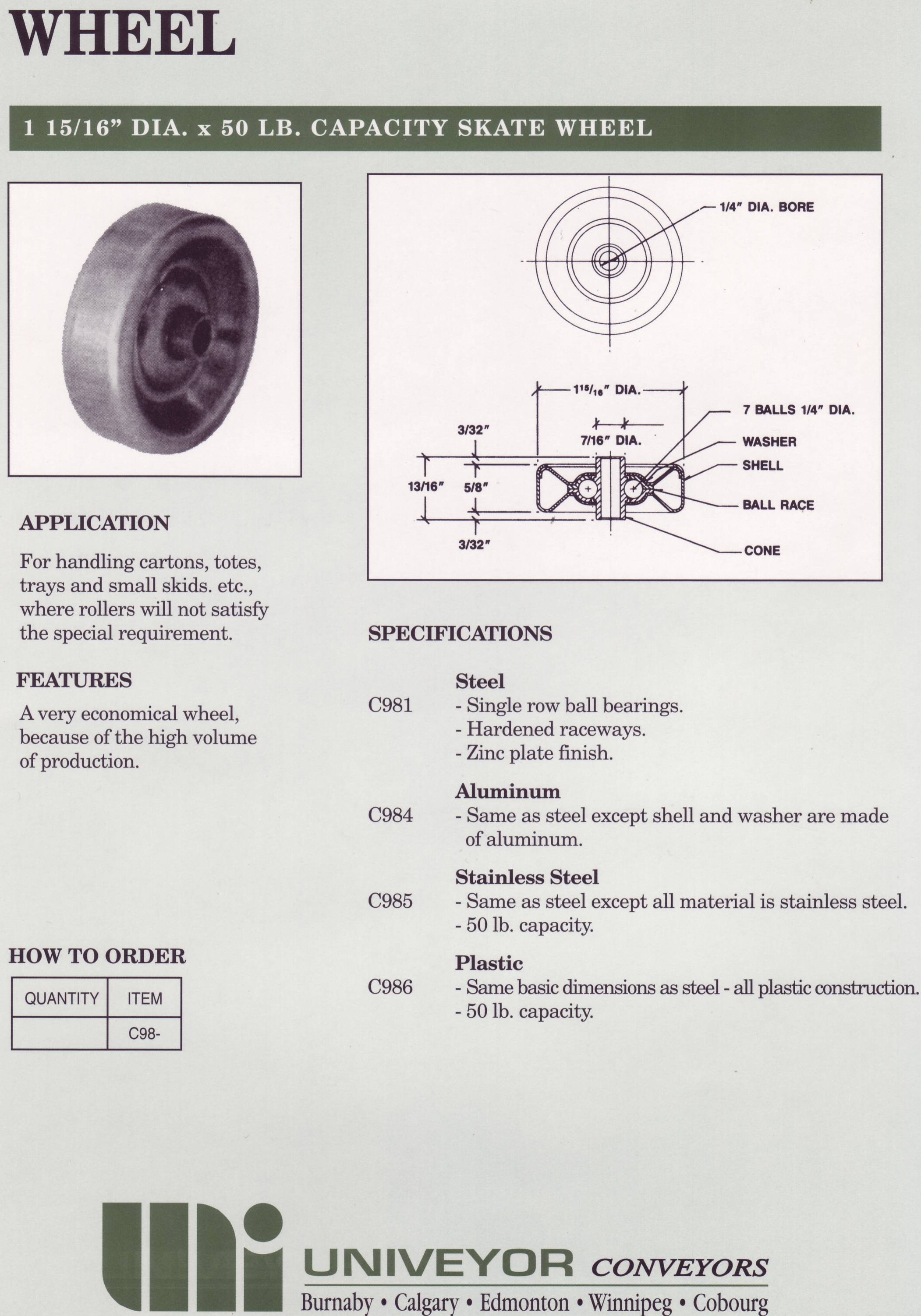 Wheels C981 to C986